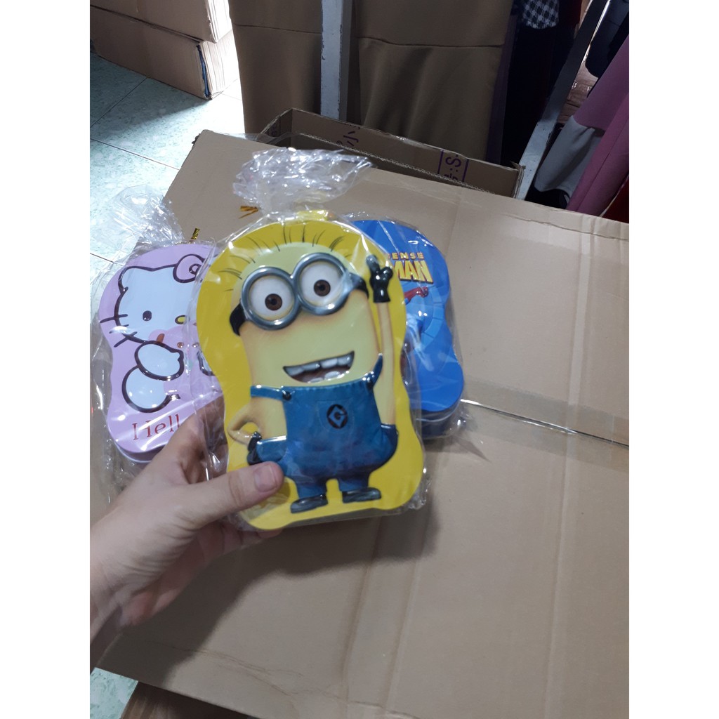 Ống heo tiết kiệm bằng sắt có khóa mini-Hình minion-kitty-nhện