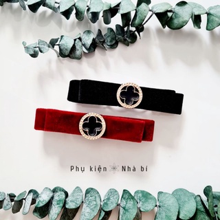 Kẹp tóc nơ nhung dáng mảnh thanh lịch