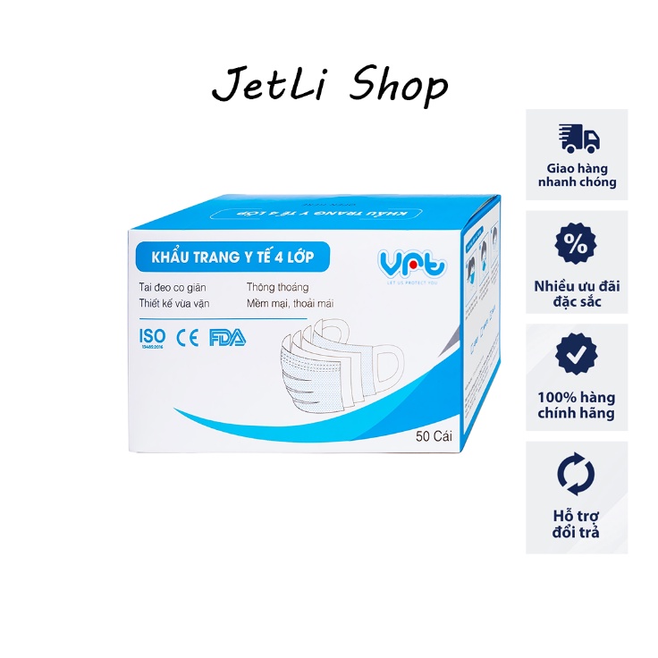 Khẩu Trang Y Tế, Hộp 50 Chiếc Khẩu Trang Dày Dặn Cao Cấp