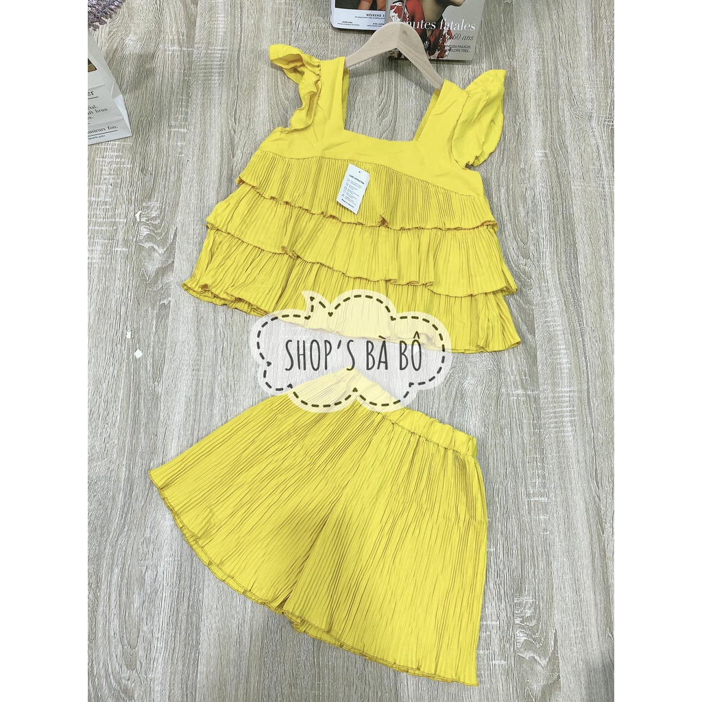 Bộ đùi mặc nhà, mặc đi chơi cho nữ, áo tầng, tay cánh tiên, quần short, form rộng, thoải mái