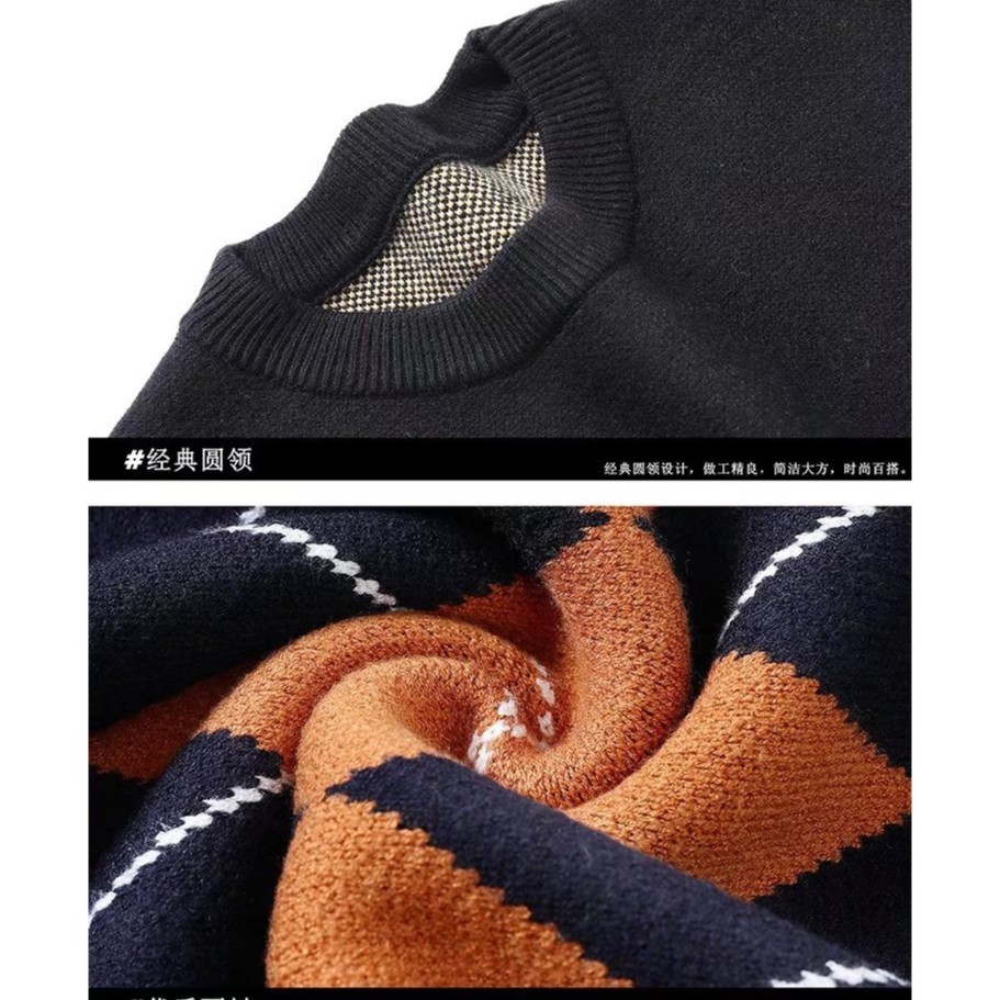 Áo Sweater dệt kim dáng rộng cho nam size M-2XL