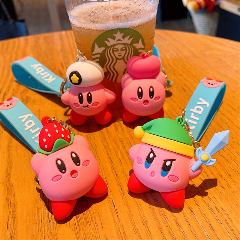 Móc khóa mặt hình búp bê Kirby Star Adventure đáng yêu dành cho nữ