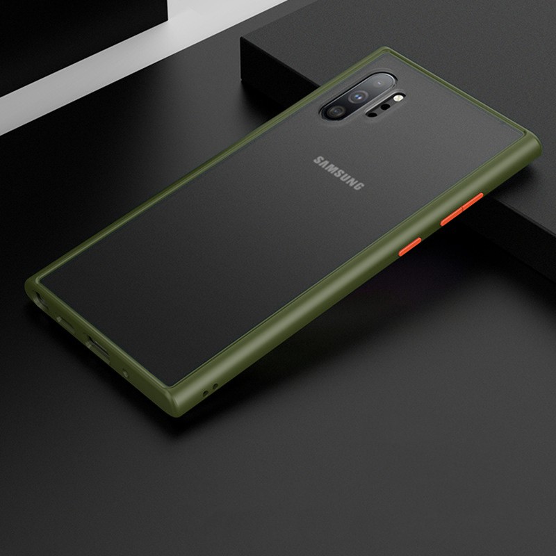 Koosuk Ốp điện thoại PC cứng viền dẻo màu nhám chống sốc thời trang cho Samsung Galaxy Note 10 Plus 9 8