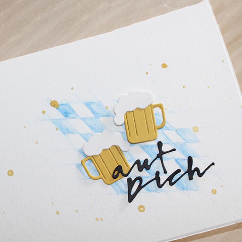 Khuôn Cắt Giấy Làm Từ Kim Loại Hình Ly Bia Trang Trí Scrapbook