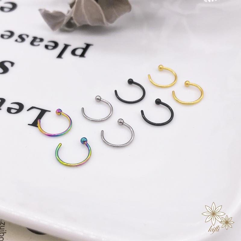 Khuyên Mũi Hình Chữ C Bằng Thép Không Gỉ Không Gây Dị Ứng