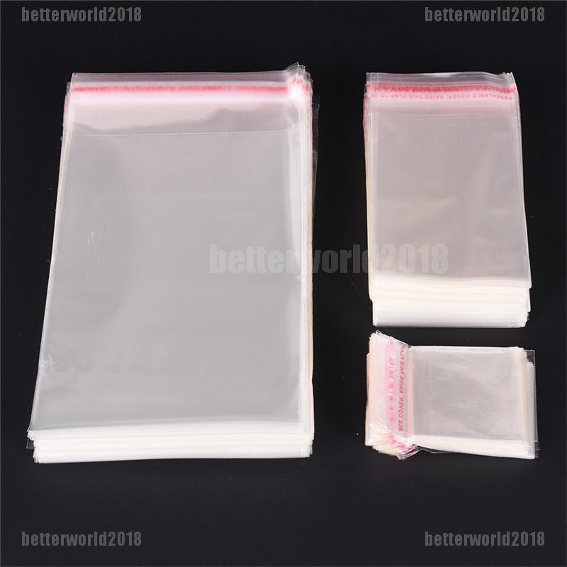 Set 200 Túi Nhựa Trong Suốt Tự Dính Đựng Bánh Kẹo Tiện Dụng