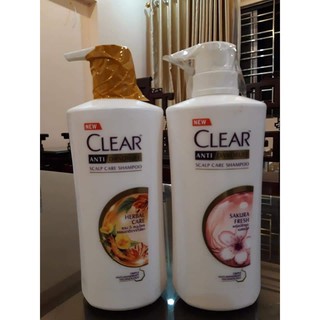 Combo 2 chai dầu gội đầu Clear thảo dược và Clear hoa anh đào
