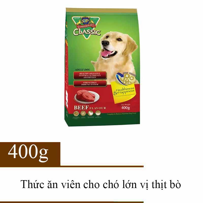 [GIAO HÀNG NHANH] Thức Ăn Cho Chó Lớn Classic Adult vị Thịt Bò 400g