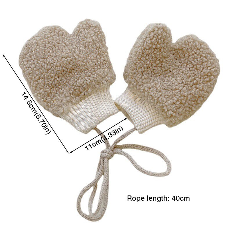 Găng Tay Vải Lông Mềm Mại Ấm Áp Xinh Xắn Cho Bé