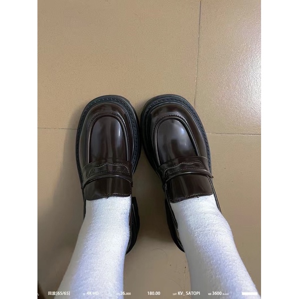Giày Loafer nữ da cao 6cm