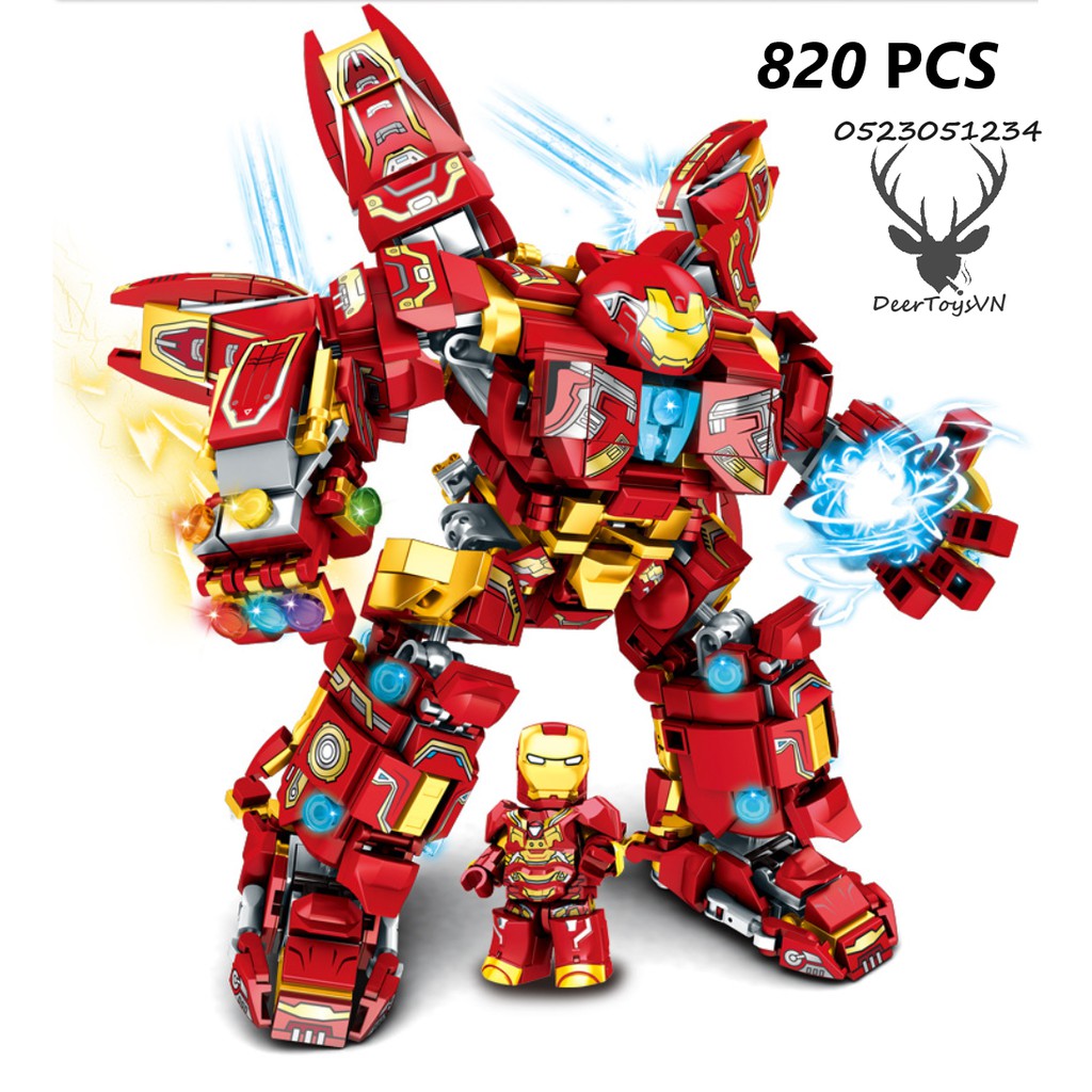 Bộ Đồ Chơi Lắp Ráp Xếp Hình Mô Hình Lego Người Sắt, Lego Iron Man Hulkbuster, Marvel – SIÊU TO