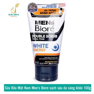 Sữa Rửa Mặt Nam Mens Biore Double Scrub Facial Foam White Energy - HSD 2022