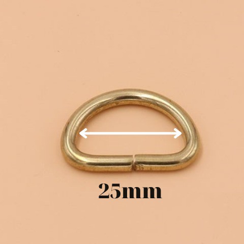 ️️️ Khoen Móc Khóa Chữ D CạnhTròn - Đồng Nguyên Chất - Ring Phụ Kiện EDC - Độ dày 3 mm-  3 Size