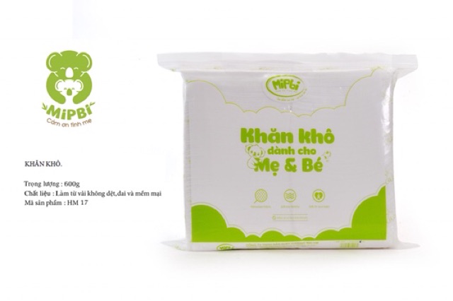 600g Khăn khô đa năng siêu mềm Mipbi cho bé - made in Viet Nam