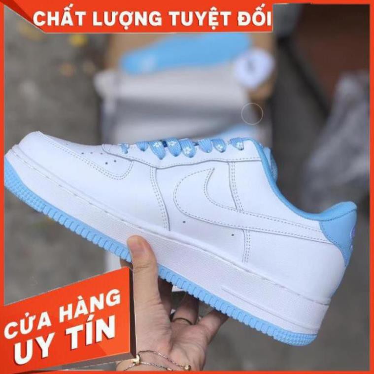 Giày thể thao sneaker Af1 trắng xanh blue thấp cổ hàng 1:1 full size nam nữ Hà Nội :