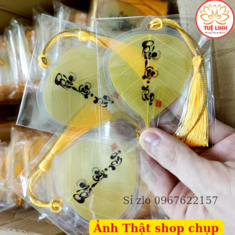 Lá Bồ Đề viết chữ thư pháp Phúc Lộc Thọ