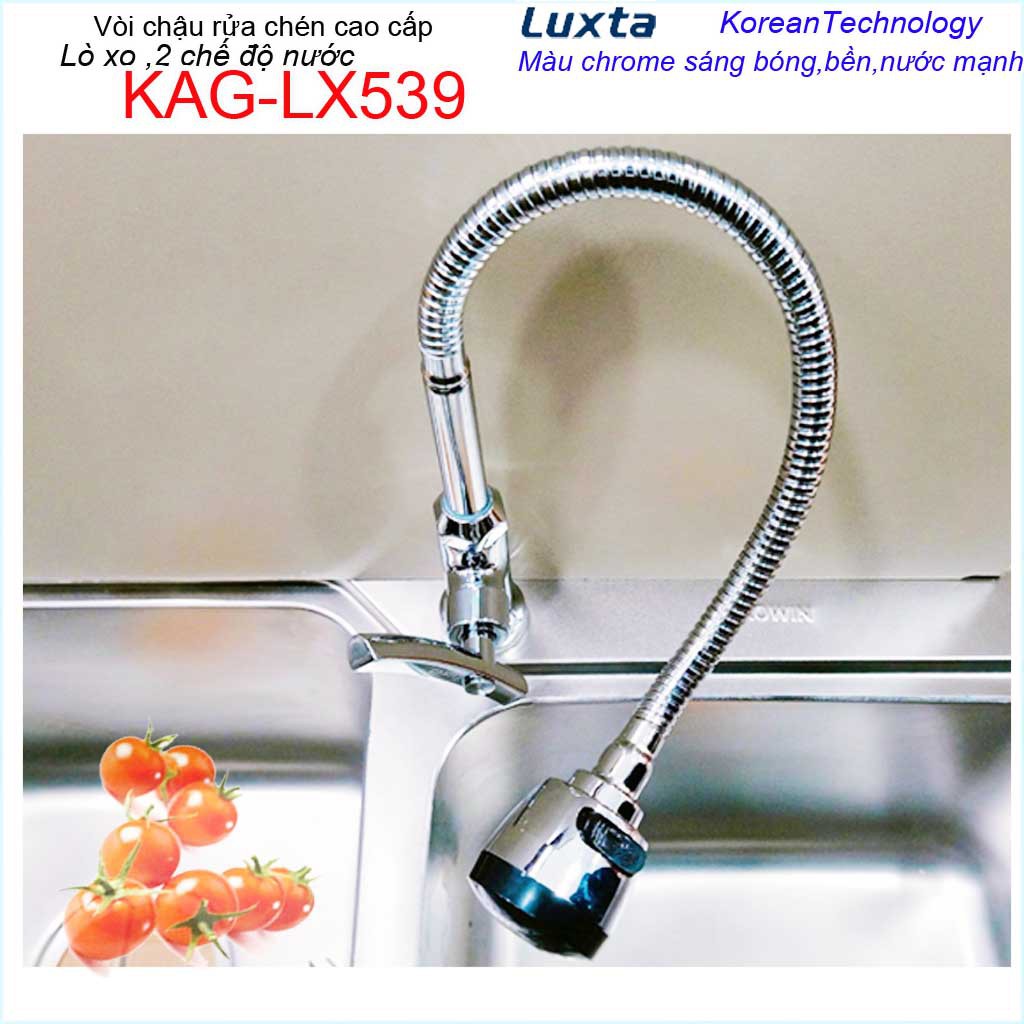 Vòi chậu rửa chén bát lạnh Luxta KAG-LX539, Vòi chậu lạnh lò xo ống mềm nước mạnh sử dụng tốt
