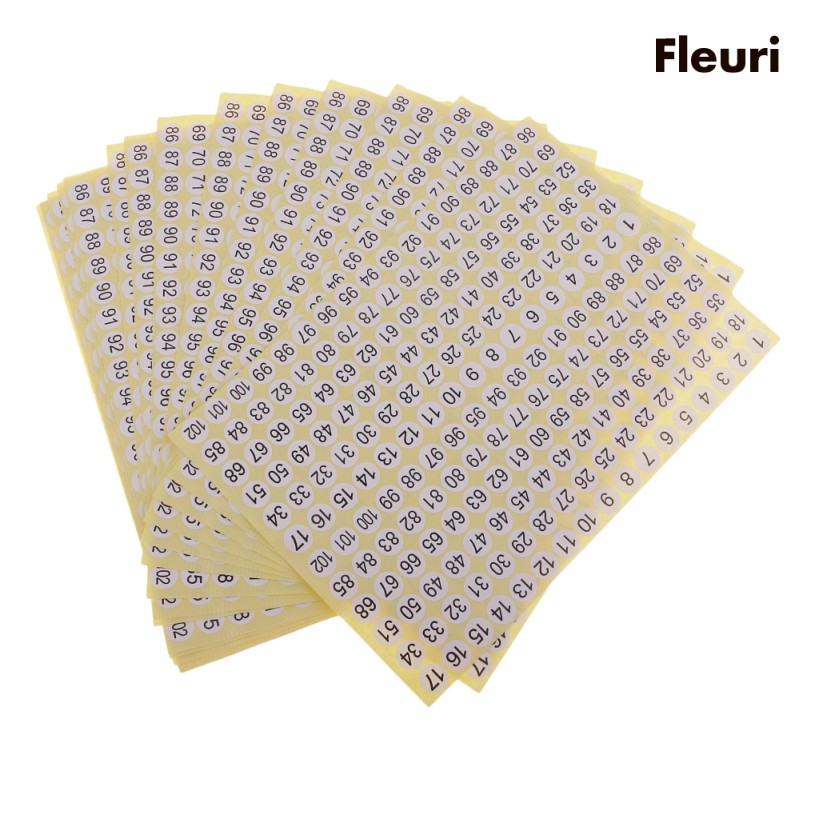 Bộ 15 Miếng Dán Đánh Dấu Số Từ 1-102