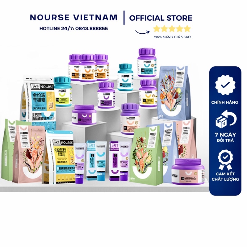 Combo Vitamin Nourse Cung Cấp Lysine Taurine Canxi Phòng Tránh Bệnh Tật Cho Chó Mèo NourseVietnam