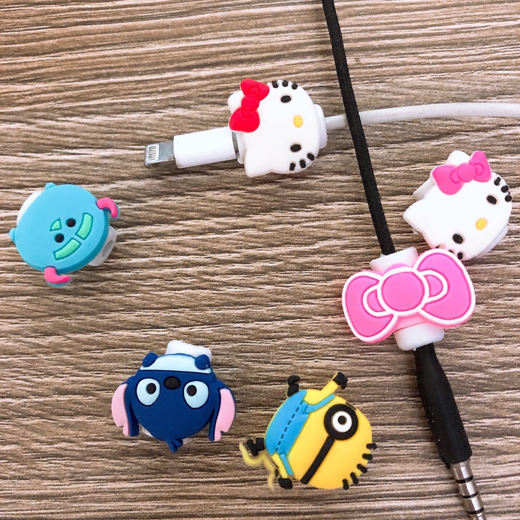Nút Bảo Vệ Đầu Cáp Sạc Tai nghe Hoạt Hình Dễ Thương