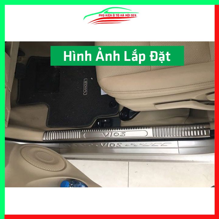 [Vios 2019] Bộ Nẹp Bước Chân Trong Ngoài Bằng Inox Cho Ô Tô - Vios 2019