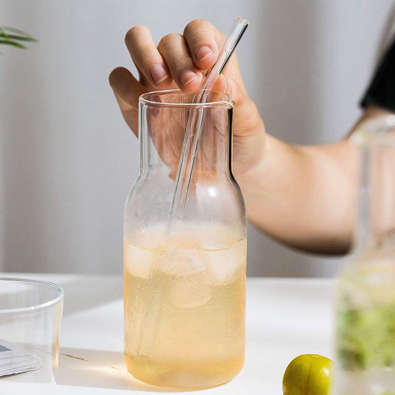 Bộ Bình Đựng Nước 500Ml Kèm Cốc Thủy Tinh Dùng Cho Phòng Ngủ / Phòng Tắm