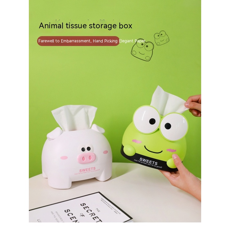 Hộp Đựng Khăn Giấy Cuộn Để Bàn Chống Thấm Nước Họa Tiết Hoạt Hình Dễ Thương Sáng Tạo