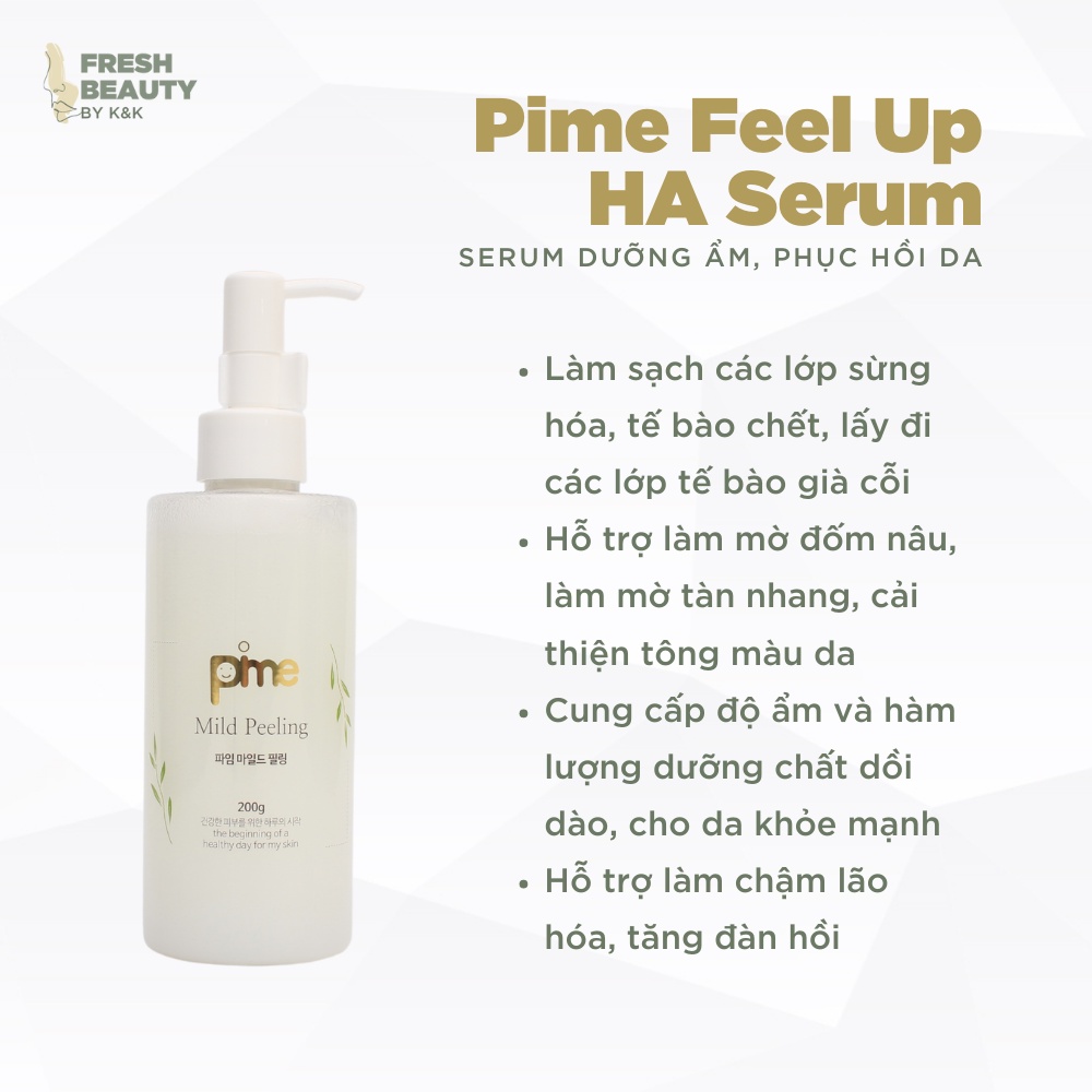 Gel tẩy tế da chết cho da mặt chứa dưỡng ẩm, làm sáng da, giảm mụn, dùng được với da nhạy cảm Pime Mild Peeling 200g