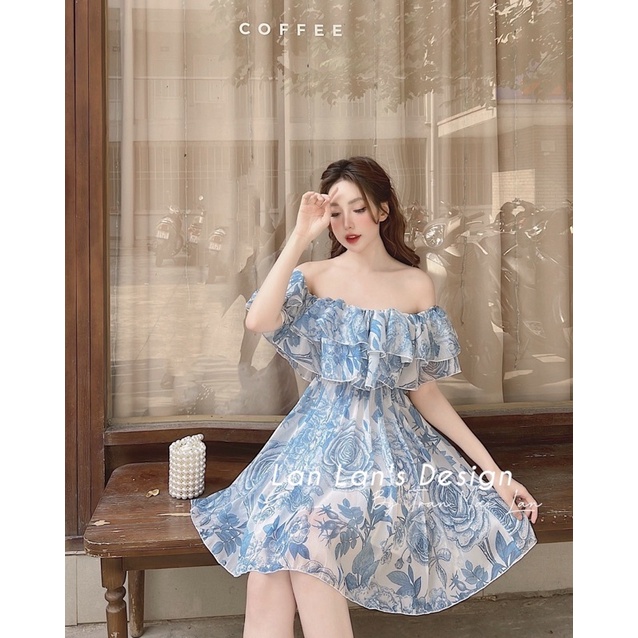 VÁY HOA 3 LỚP TRỄ VAI VIỀN BÈO SIÊU XINH SIÊU TIỂU THƯ-ITEM MÙA DU LỊCH