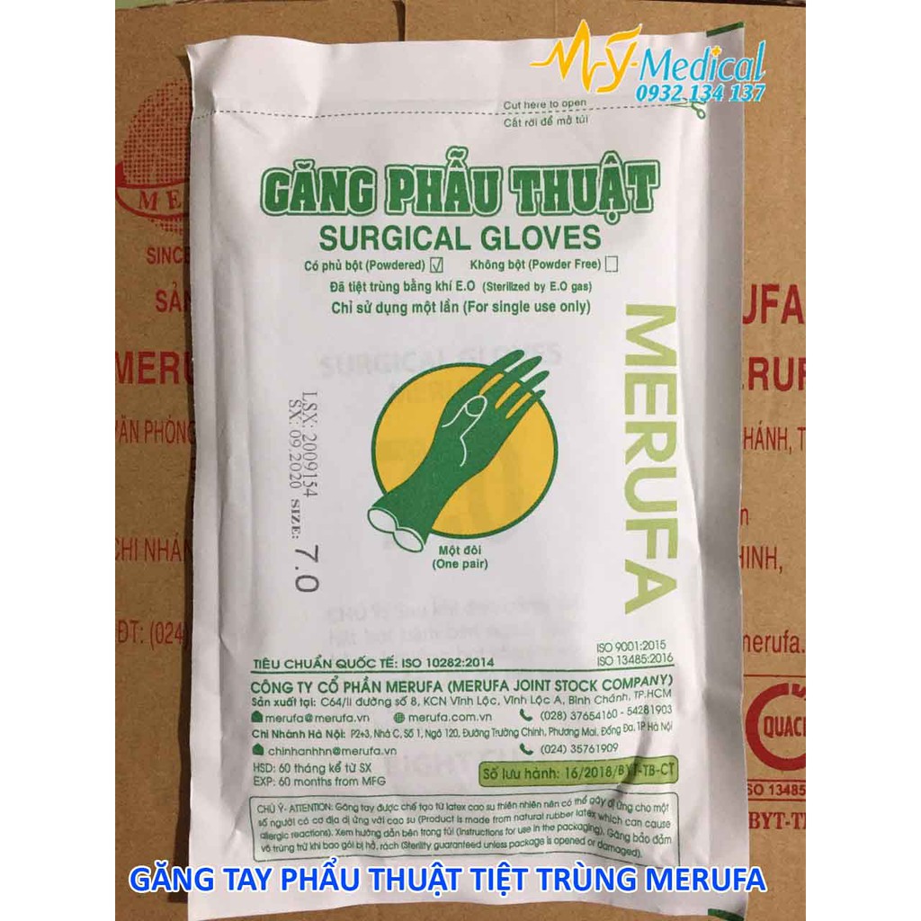 Găng tay phẫu thuật tiệt trùng Merufa