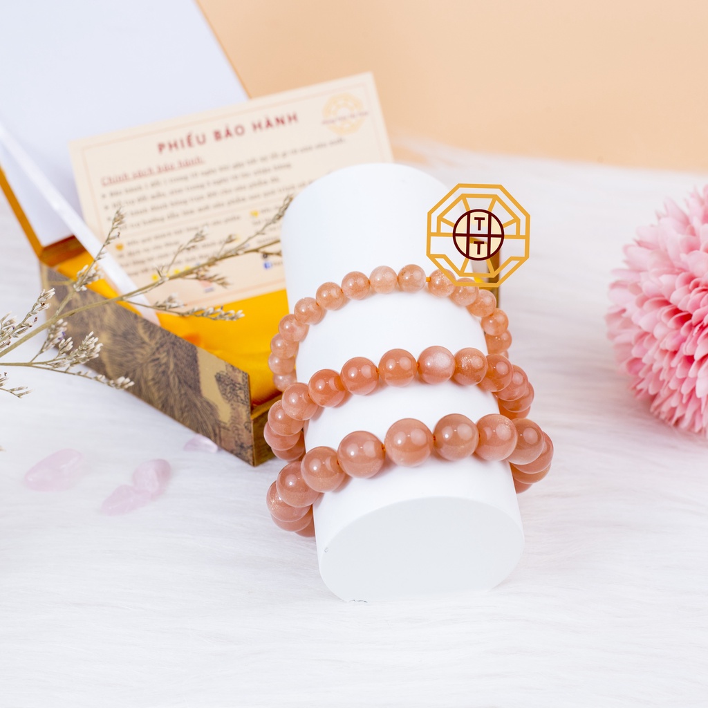 Vòng Tay Phong Thủy Đá Mặtt Trời Sun Sttone [TẶNG HỘP GỖ CAO CẤP] tài lộc nam nữ mệnh Hỏa Thổ - Phong Thủy Tây Tạng