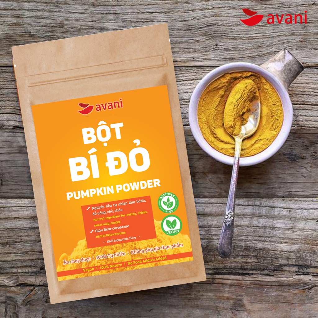 Bột Bí Đỏ Avani 150gram (Pumpkin Powder) - Bột rau củ nguyên chất