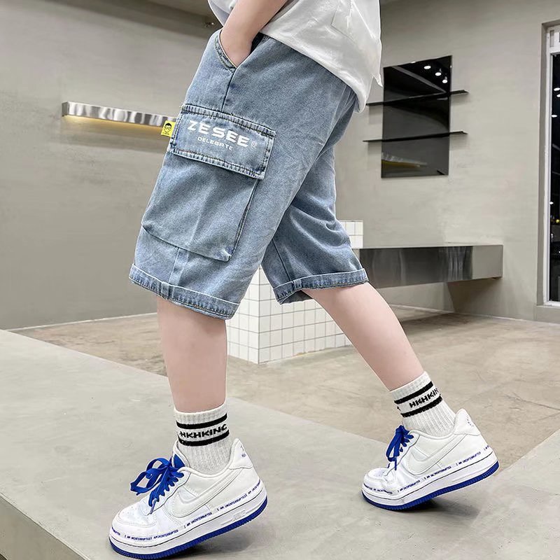 Quần short jeans BXPB ống rộng thời trang mùa hè cho bé trai