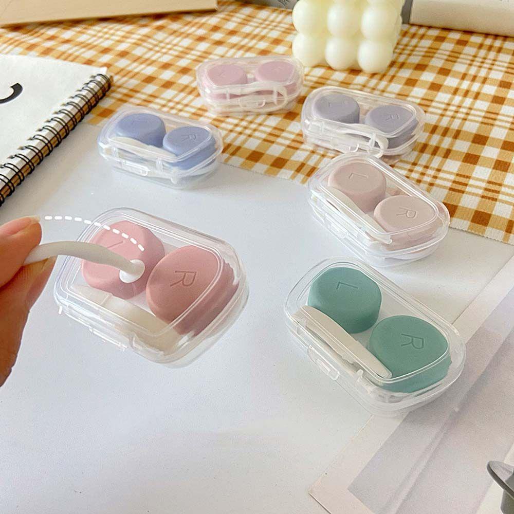 Hộp Đựng Kính Áp Tròng Bằng Nhựa Họa Tiết Hoạt Hình Phong Cách Hàn Quốc