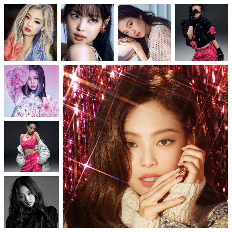 Tranh Vải Bạt Treo Tường Trang Trí Hình Nhóm Nhạc Hàn Quốc Màu Đen Hồng jennie kim kim Làm Quà Tặng Quán Cà Phê/Bar