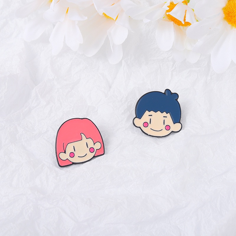 Ghim Cài Áo Bằng Kim Loại Họa Tiết Hoạt Hình Đơn Giản Dễ Thương