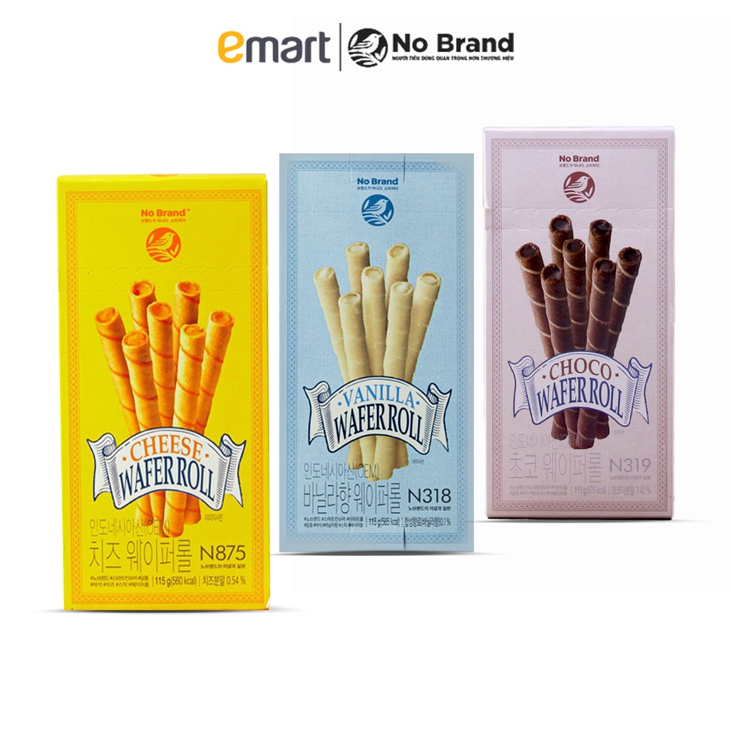 Bánh Ống Nhân Kem Vị Sô Cô La + Vani + Phô Mai No Brand 115g - Emart VN
