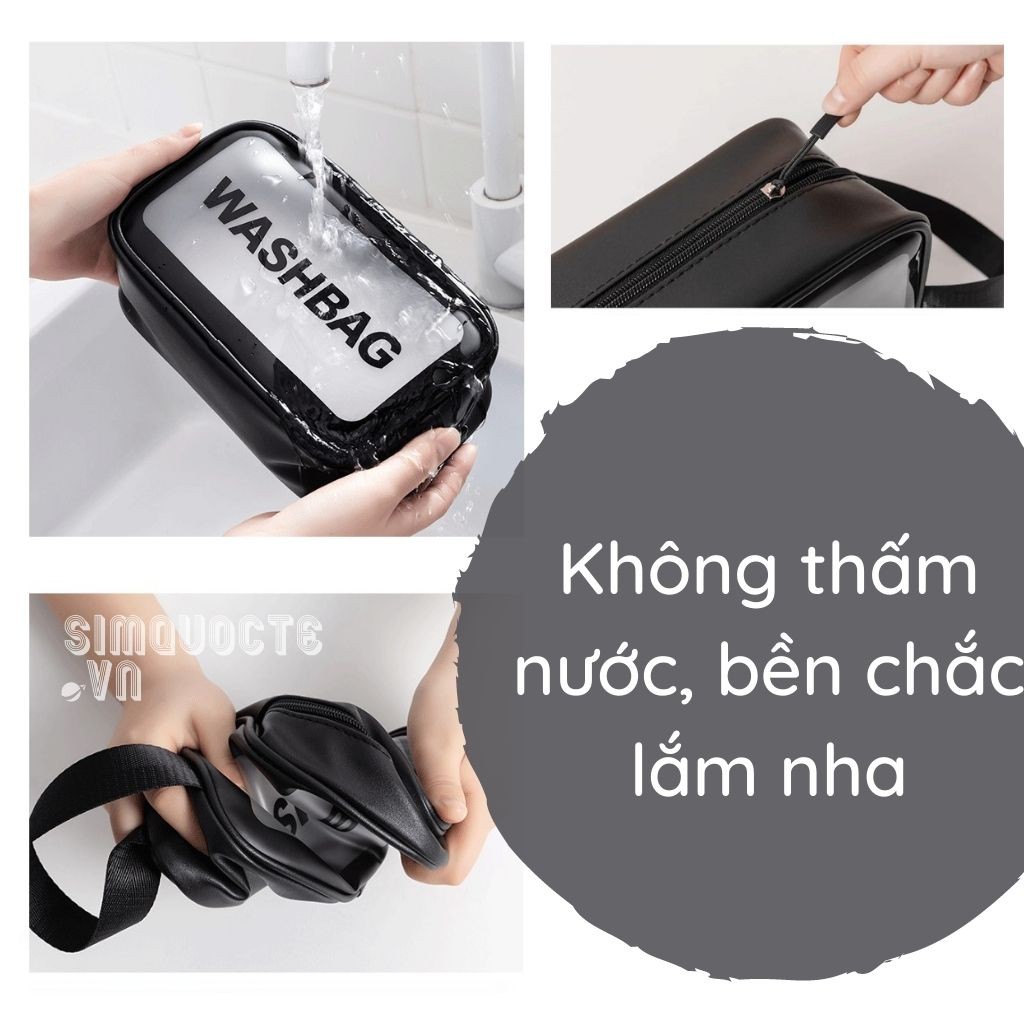 Túi đựng mỹ phẩm đồ trang điểm đồ du lịch chống thấm nước WASHBAG