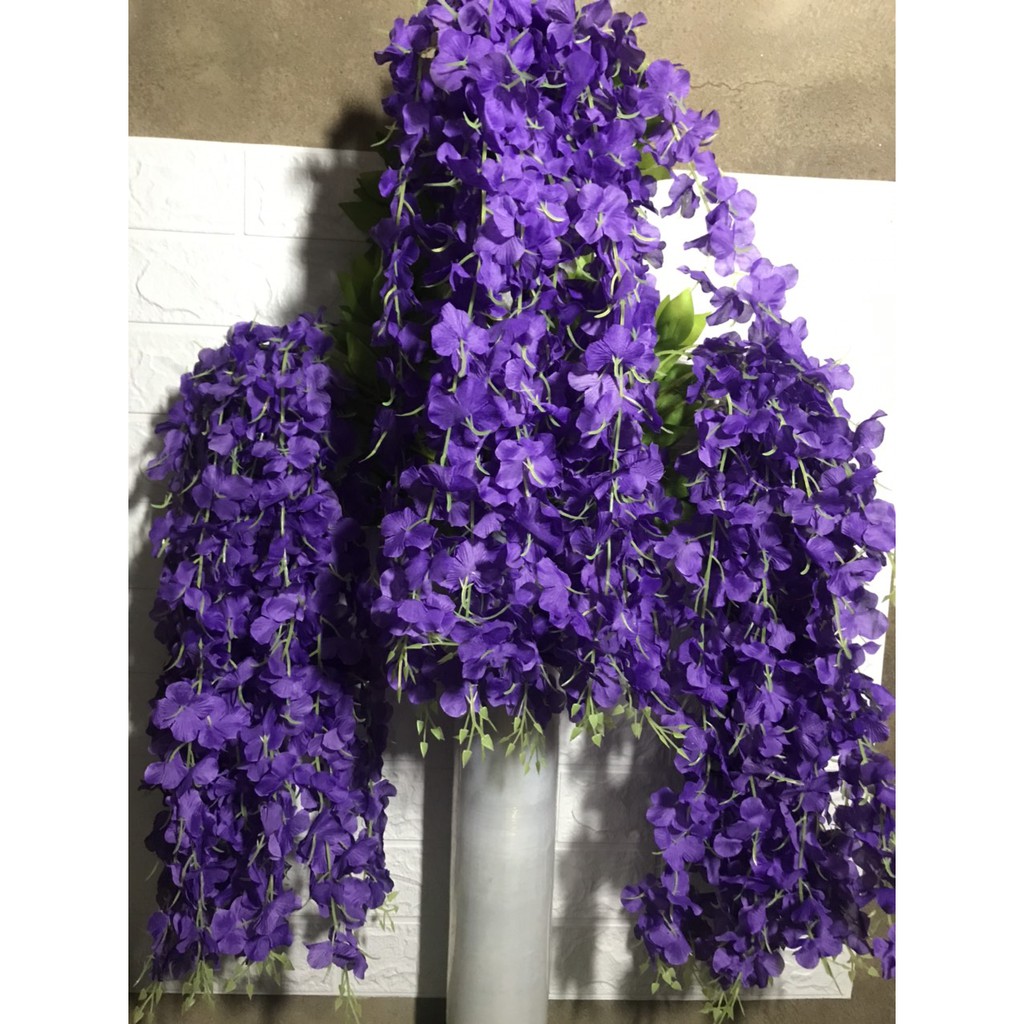 (COMBO HOA 12 CÀNH )BÔNG HOA RỦ ĐẰNG TỬ SÂN VƯỜN ,LÀM DECOR MÀU TÍM