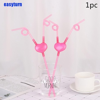 Ống hút hình trái tim đôi độc đáo thích hợp cho các bữa tiệc