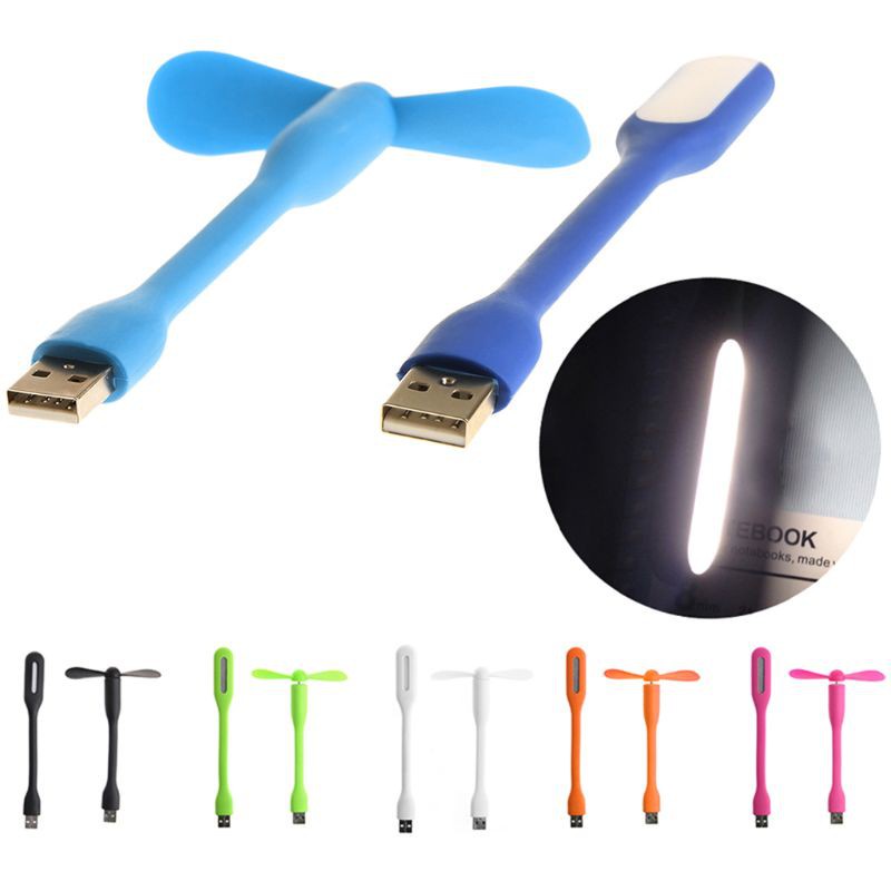 btsg Flexible USB Fan USB LED Light Lamp For MacBook Laptop Notebook PC Power Bank