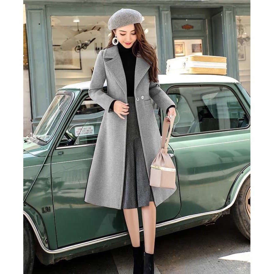 ÁO KHOÁC DẠ CỔ VEST DÁNG DÀI SANG TRỌNG ĐF450396(hàng nhập) | BigBuy360 - bigbuy360.vn