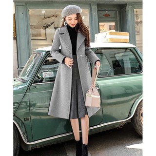 ÁO KHOÁC DẠ CỔ VEST DÁNG DÀI SANG TRỌNG GH450396(hàng nhập)