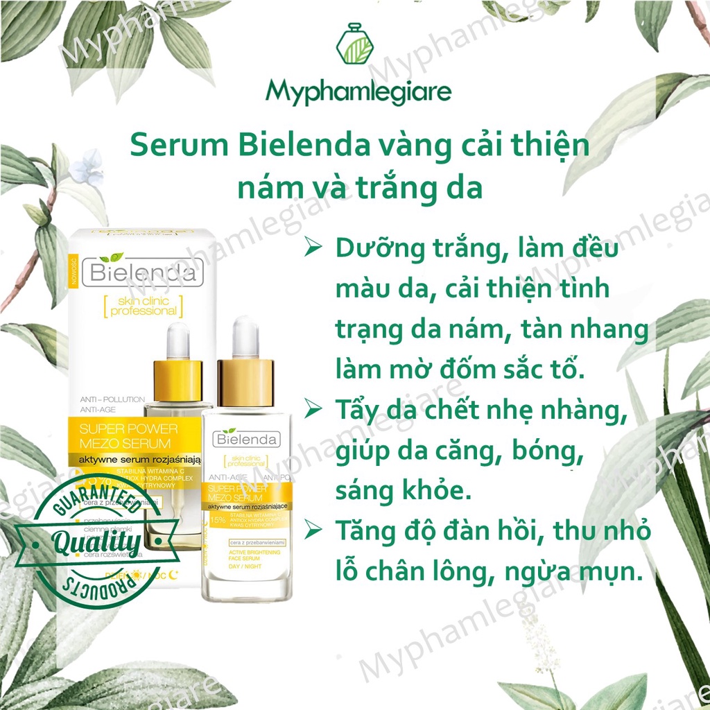 Serum huyết thanh tươi Bielenda (vàng) cải thiện nám trắng da