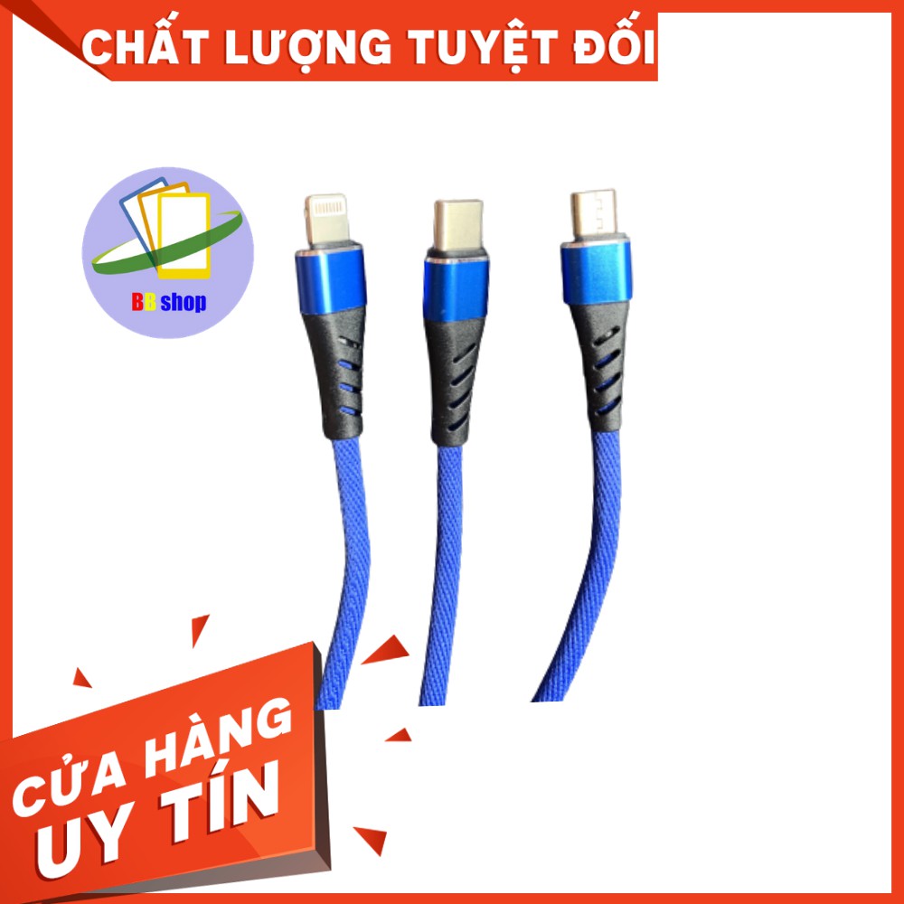 Cáp sạc đa năng 3in1 sạc nhanh usb to mircro type-c lightning [HOT]