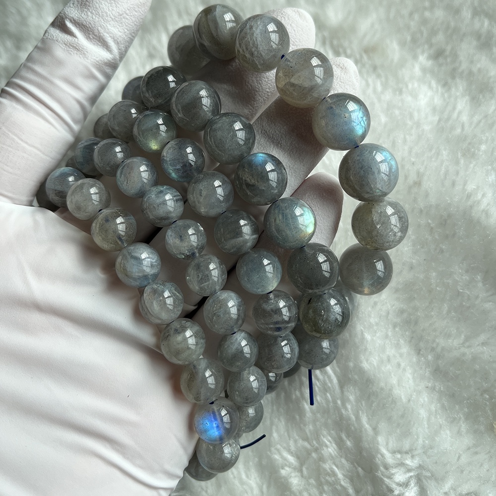 Đá Tự Nhiên AA Lớp Xanh Labradorite Hạt Tròn Vòng Tay Trang Sức Thời Trang Phụ Kiện 4mm 9mm 10mm 11m 12mm