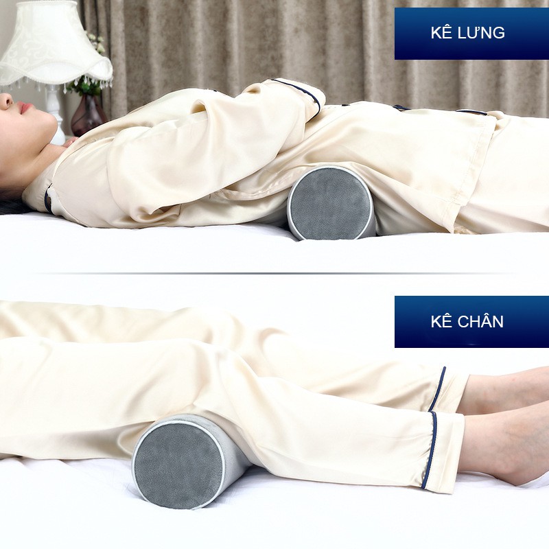 Gối Kê Cổ, Gác Chân, Đệm Hỗ Trợ Eo Thắt Lưng Cao Su Non 3 in 1 Cho Người Đau Mỏi Vai Gáy, Thoái Hoá Đốt Sống