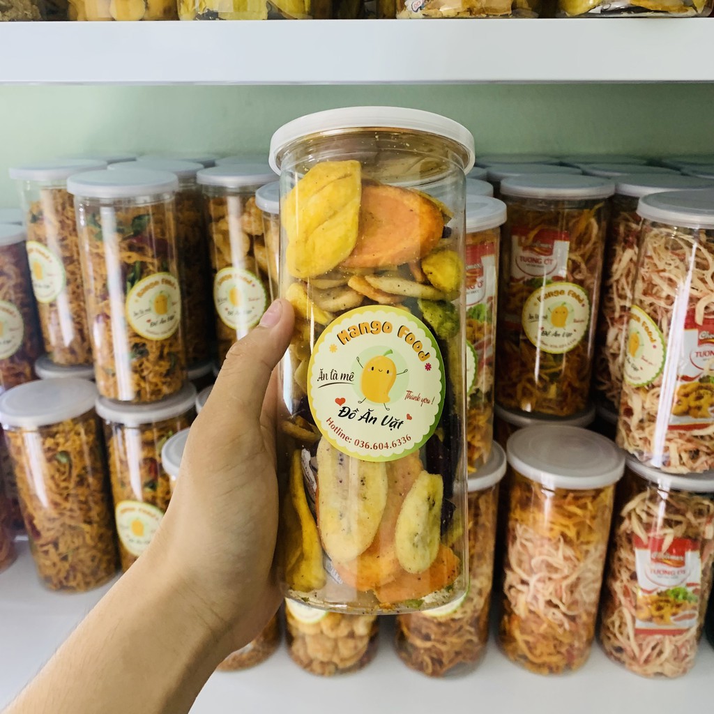 Trái cây hoa quả sấy khô giảm cân, đồ ăn vặt MANGO FOOD Hà Nội đóng hũ pet siêu sạch trọng lượng 270g