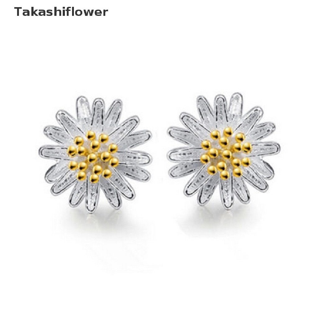 Bông Tai Mạ Bạc 925 Hình Hoa Cúc Thời Trang