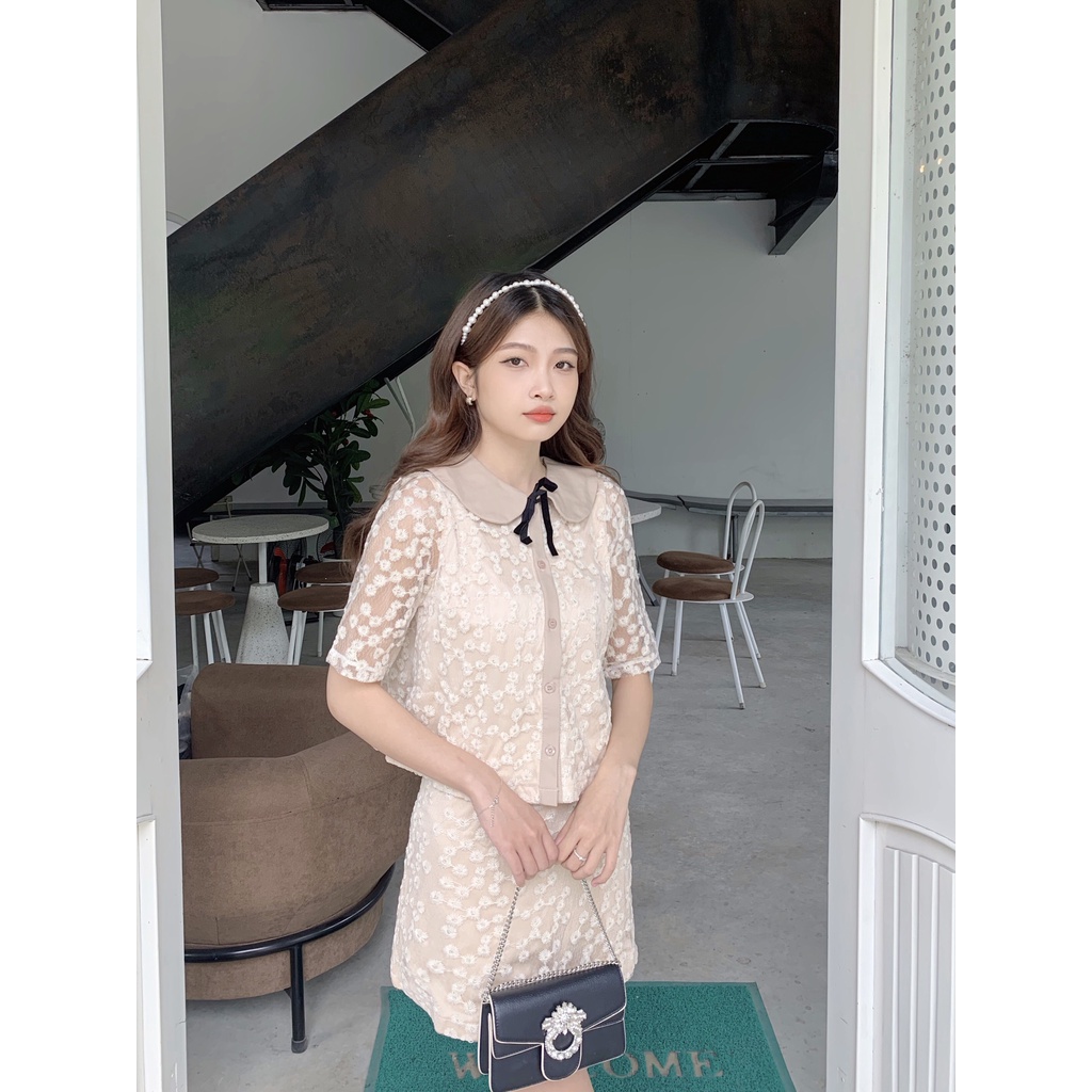 SET HOA CÚC ÁO CỔ SEN CHÂN VÁY VIBES